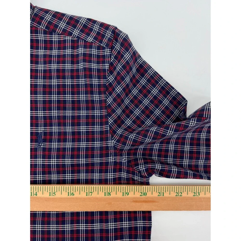 Boys Ralph Lauren‎ Plaid Button Down Shirt Long Sleeve Size XL 18-20 Navy Red